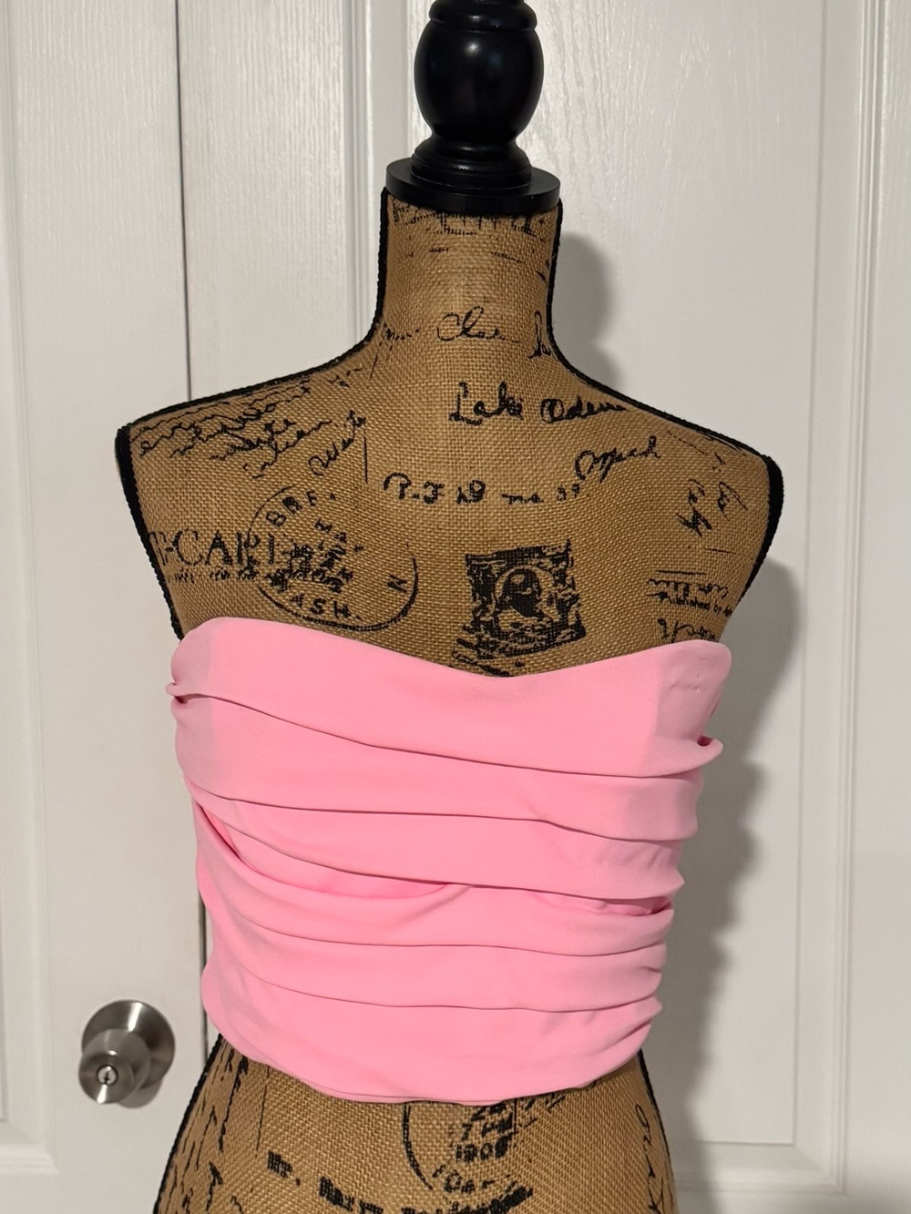 Strapless Ruched Pink Tube top